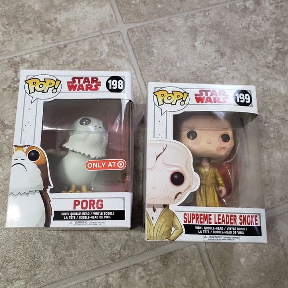 Funko Other - NEW 2 Star Wars Funko Porg 198 Leader Snoke POP